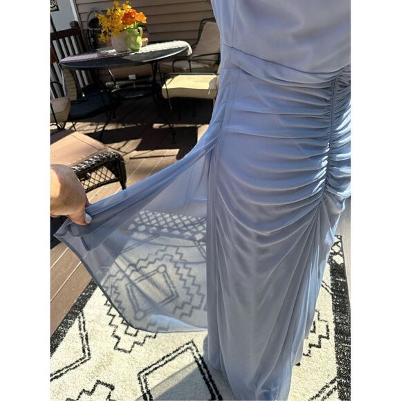 “Paisley “ beaded, mesh gown, ￼by XScape Babyblue stunning !!! size 8. Over $200 - Picture 4 of 16